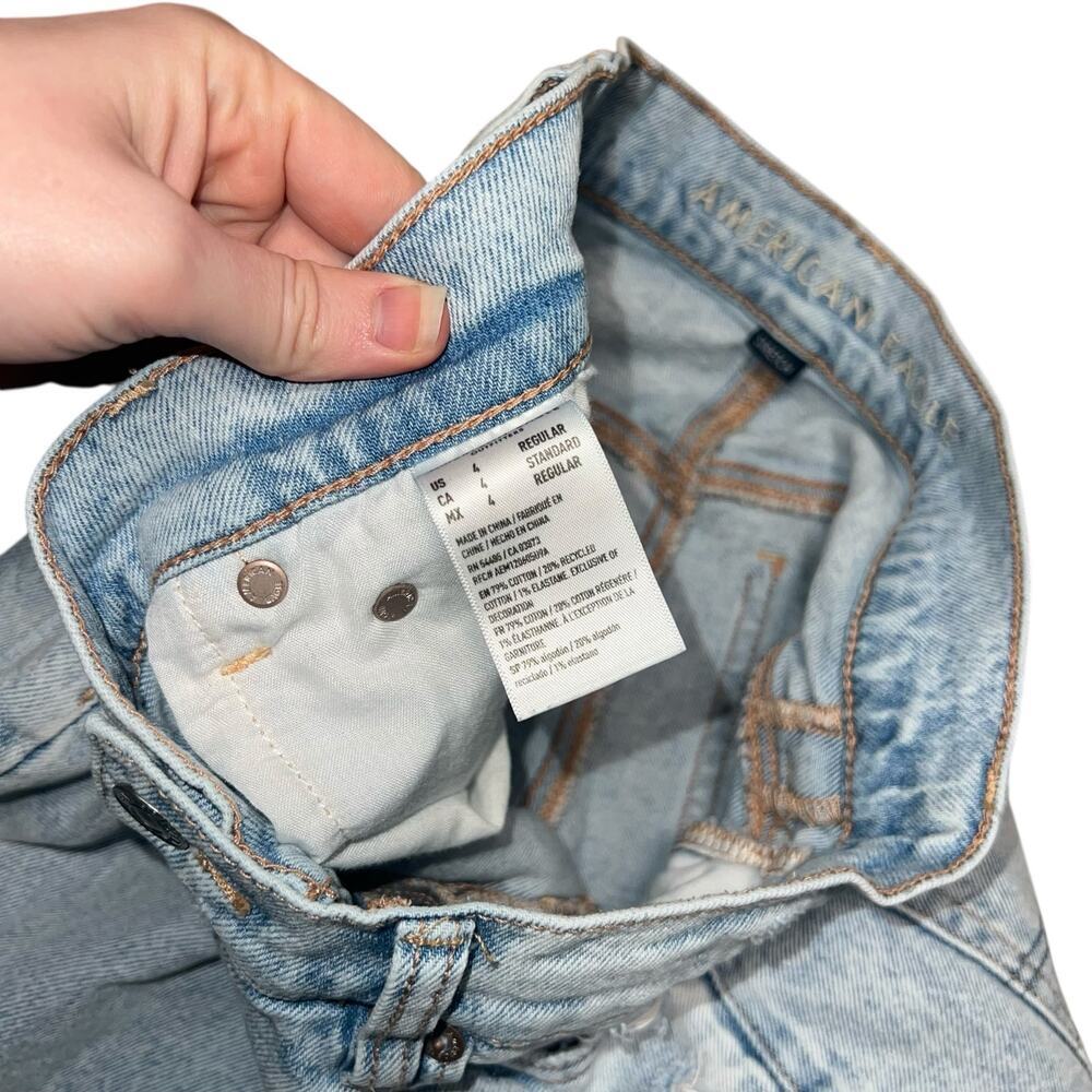 AMERICAN EAGLE Super High-Rise Ankle Straight Light Wash Jeans Size 4 - Picture 7 of 11